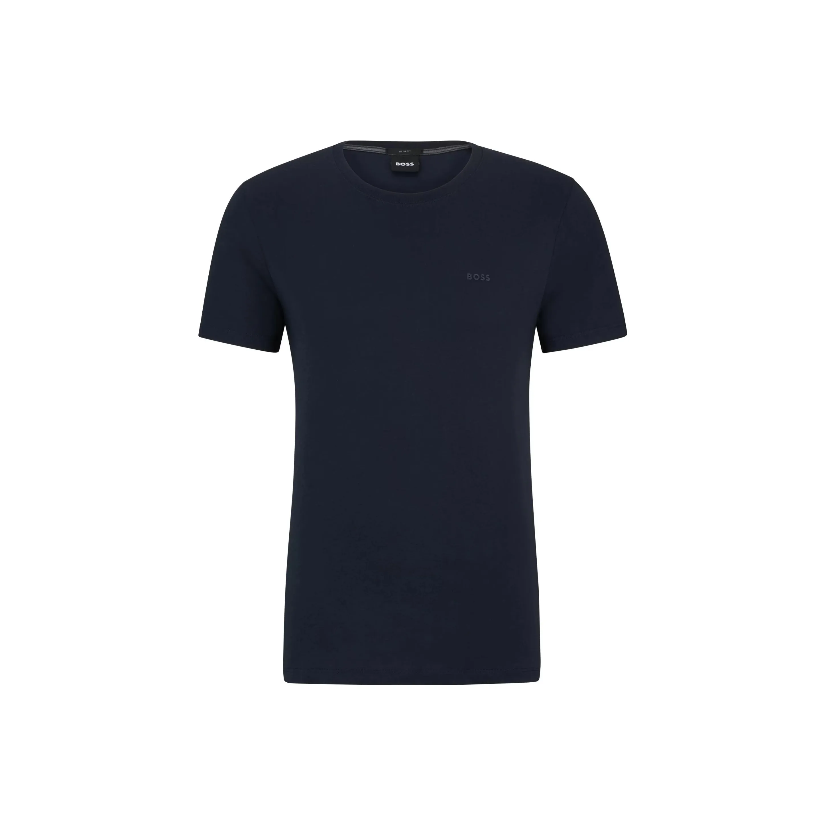 HUGO BOSS Slim Fit T Shirt In Pure Cotton With Liquid Finishing T Shirt Men's Dark Blue