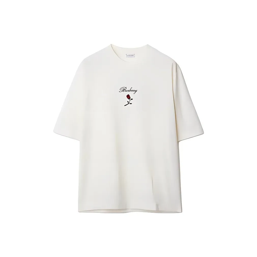 Burberry Floral Embroidered Crewneck T Shirt