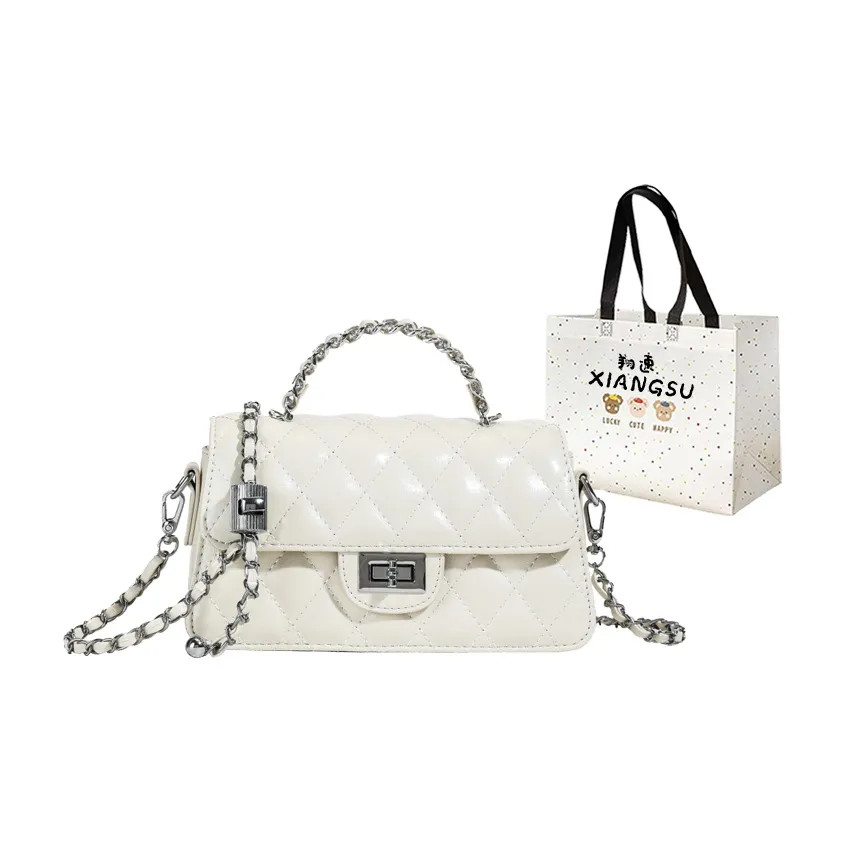 XIANGSU Pu Handbag Shoulder Bag Crossbody Bag Women's White/Silver/Black/Pink