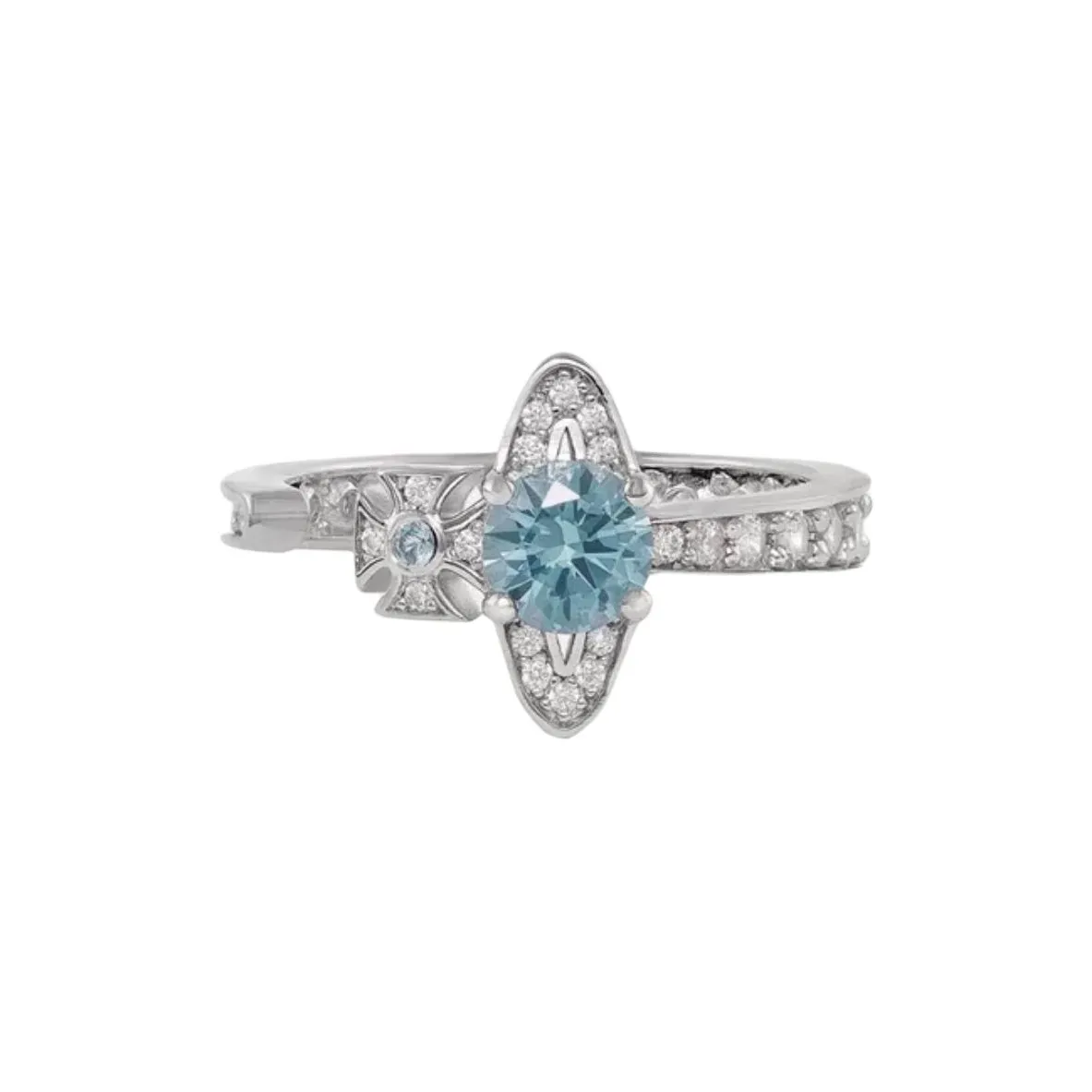 Vivienne Westwood Crystal, Platinum Plated, Recycled Silver, Zircon Rings Unisex Silver