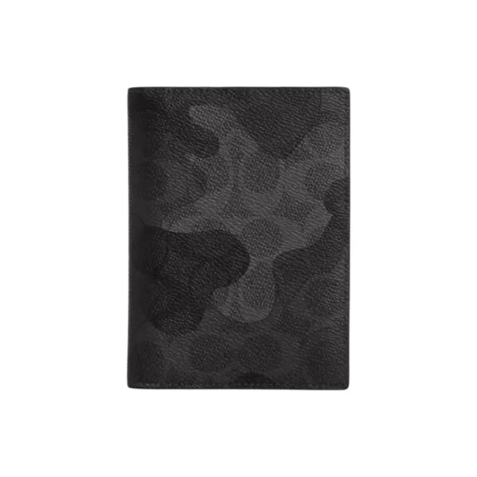 COACH Canvas Card Holder Mini Men's Black Gray