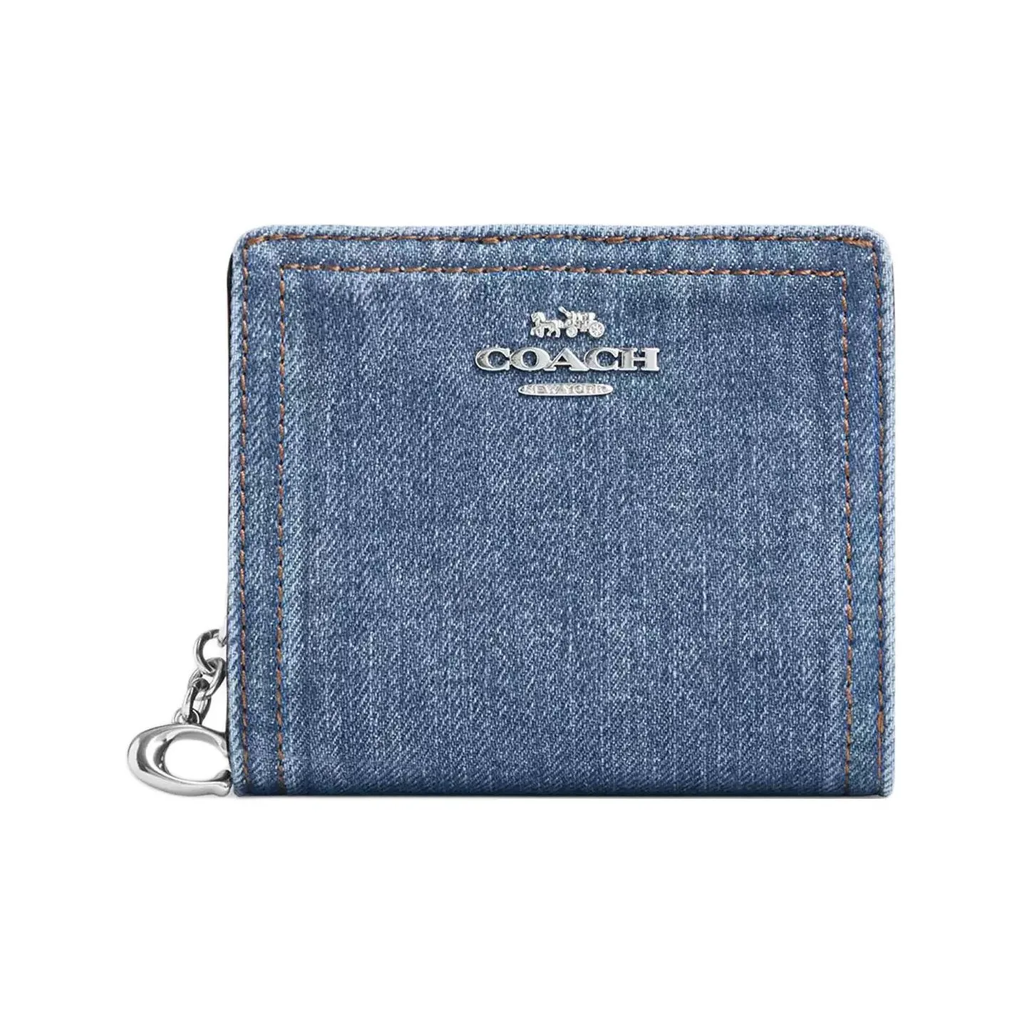 COACH Snap Wallet Denim Wallet Mini Women's Blue