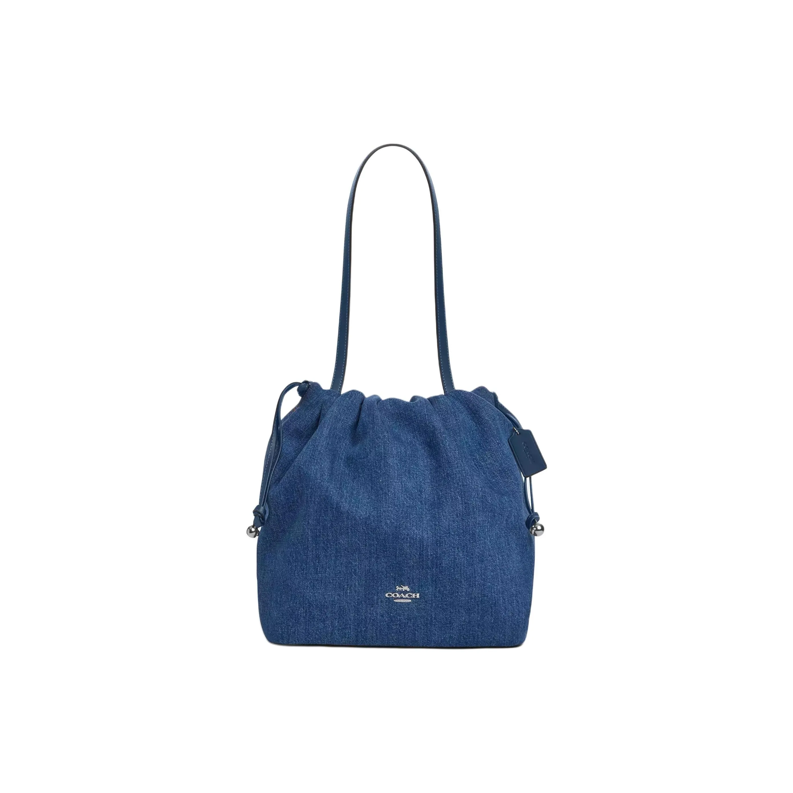COACH Faye Denim Bucket Bag, Shoulder Bag Tubas Women's Blue