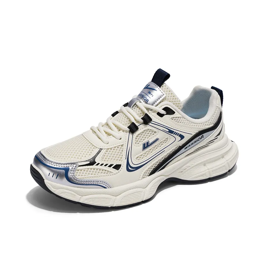 Warrior Low Топ Толстая подошва Кроссовки Мужские Бежевые Темно-Синие