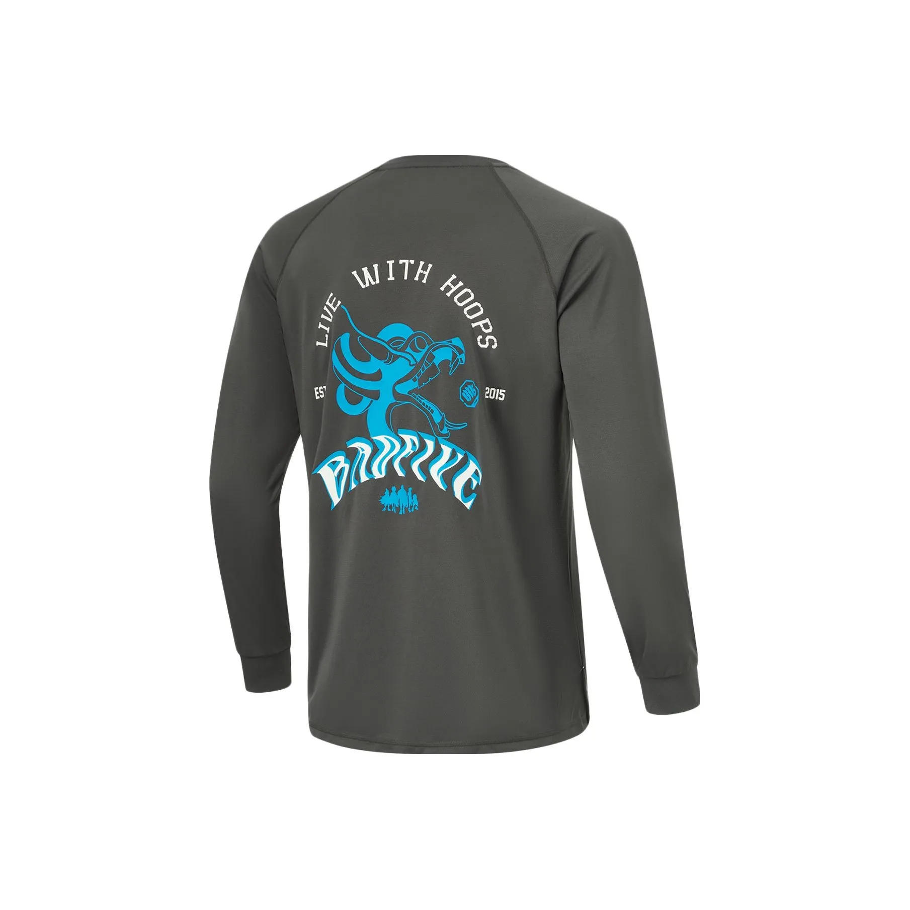 LiNing Raglan Sleeve Long Sleeved T Shirts Men's Obsidian Gray