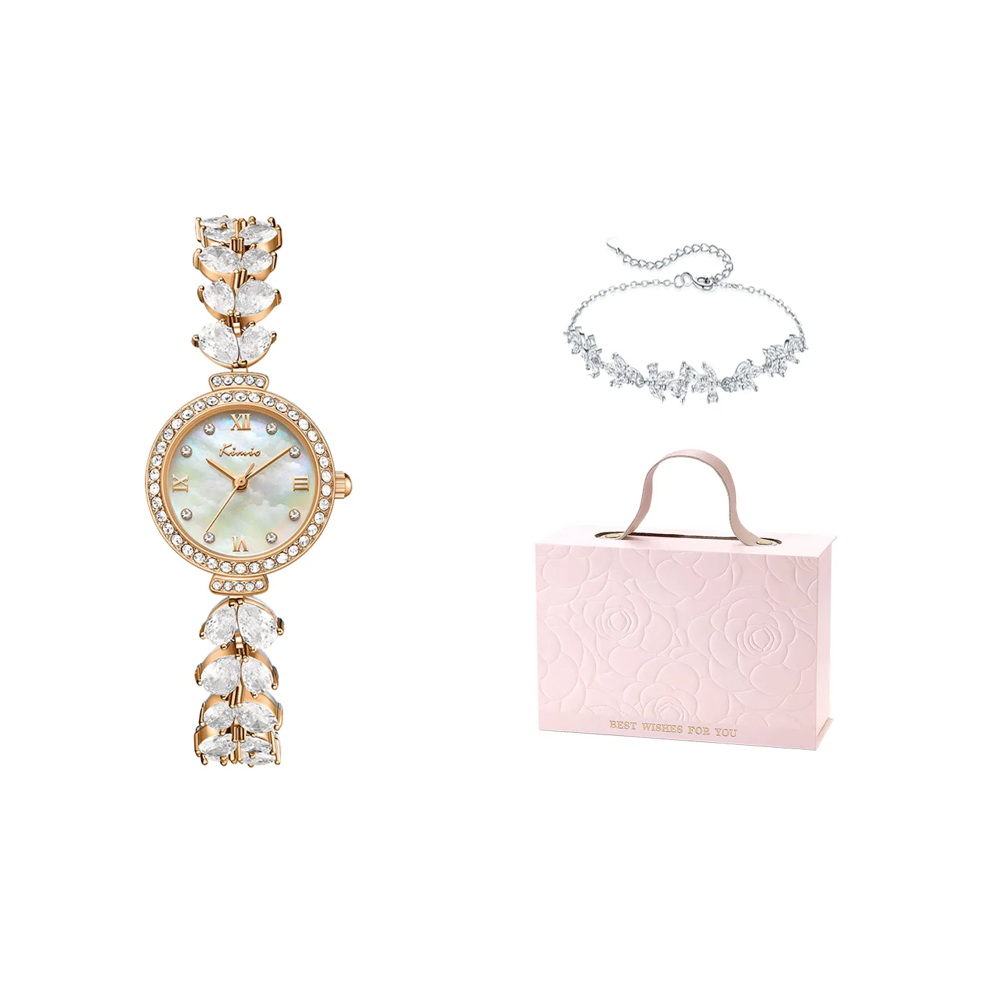 Kimio Кварцевый механизм Часы Женские часы Мать жемчуга Циферблат