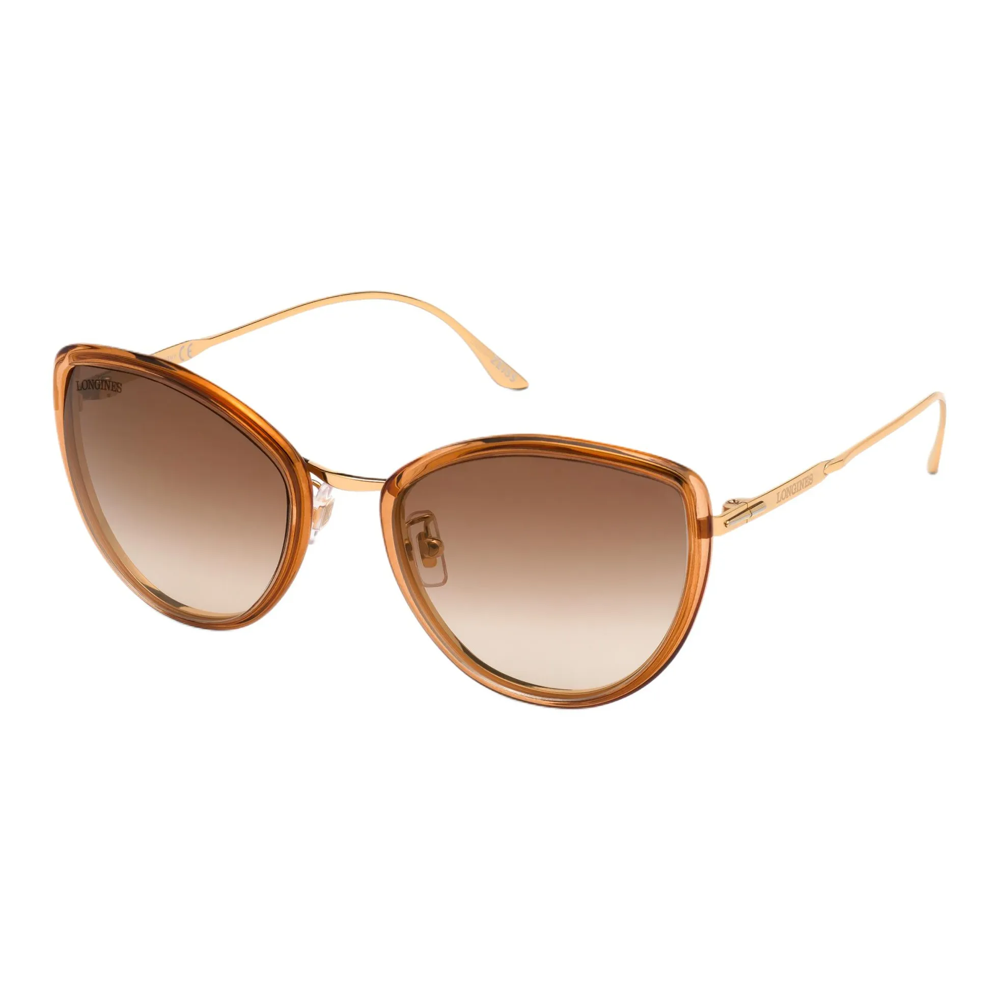 LONGINES Palladium Cat Eye Солнцезащитные очки Женские Коричневый