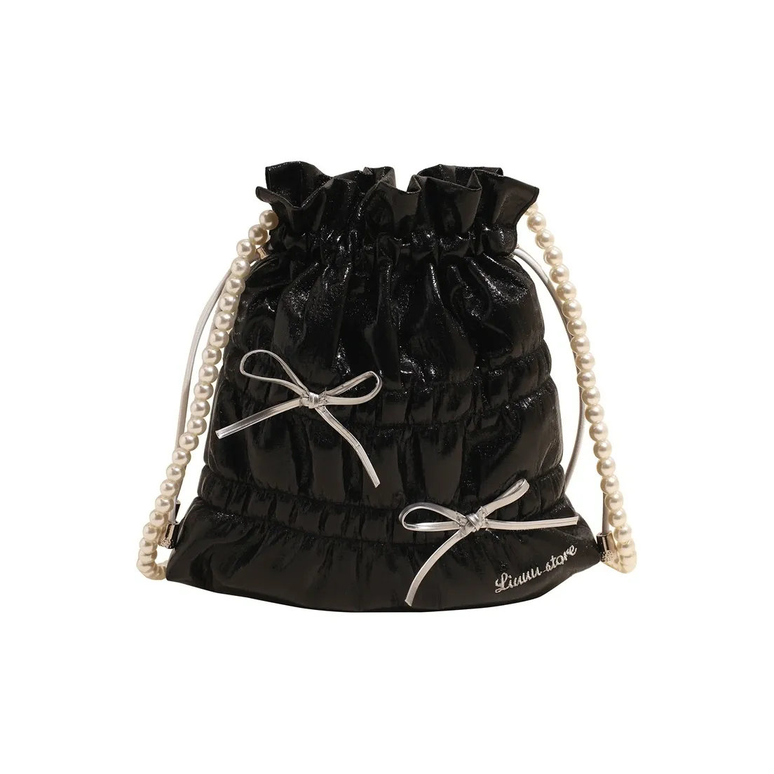 NOMK ПУ (полиуретан) Сумка через плечо Женская Золотая Черная Серебряная