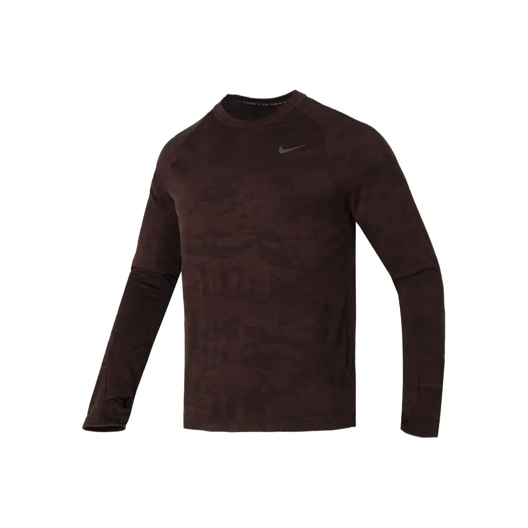 Nike Длинный рукав Т-рубашка Мужская Темно-коричневая