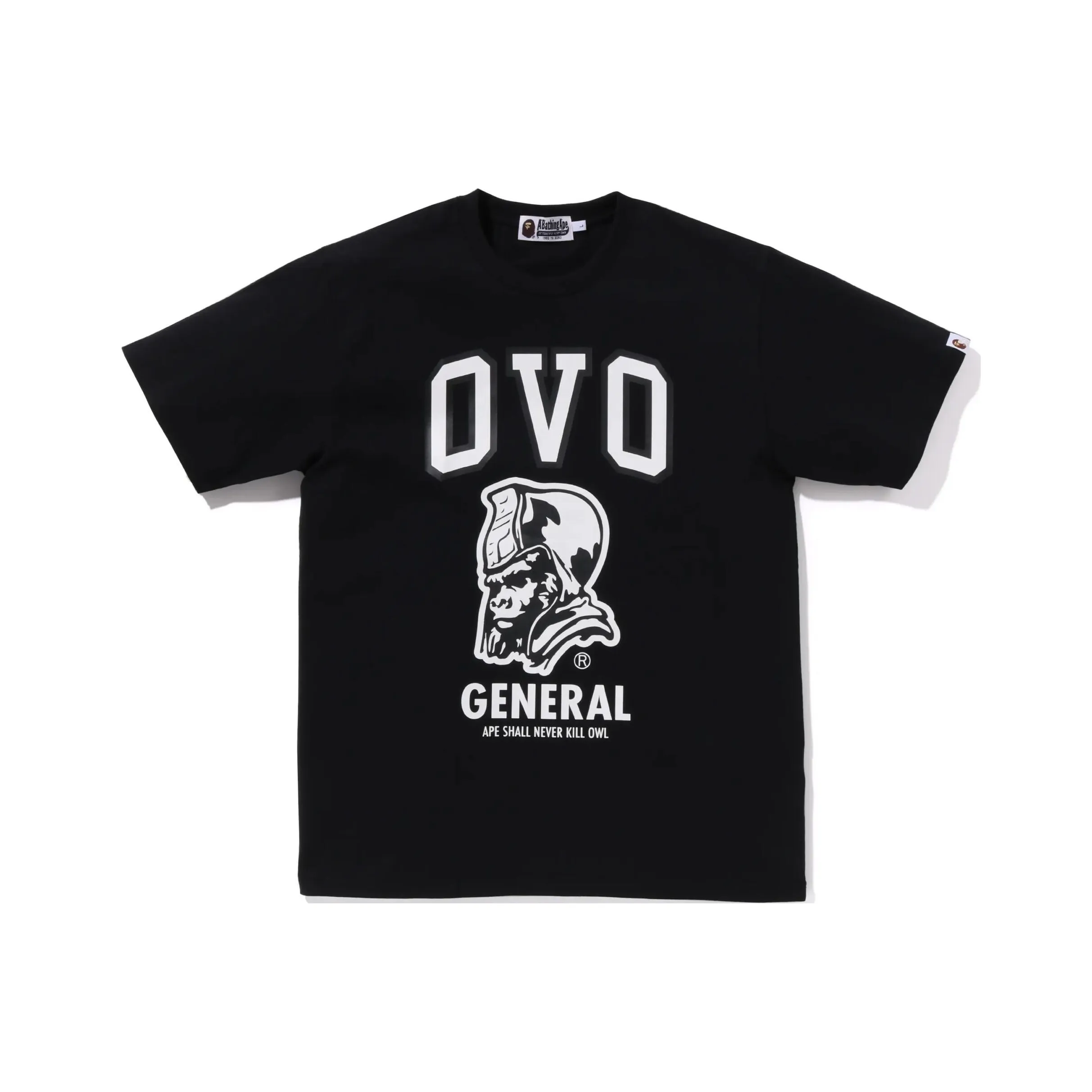 A BATHING APE x OVO совместная линия FW23 T-рубашка унисекс черного цвета