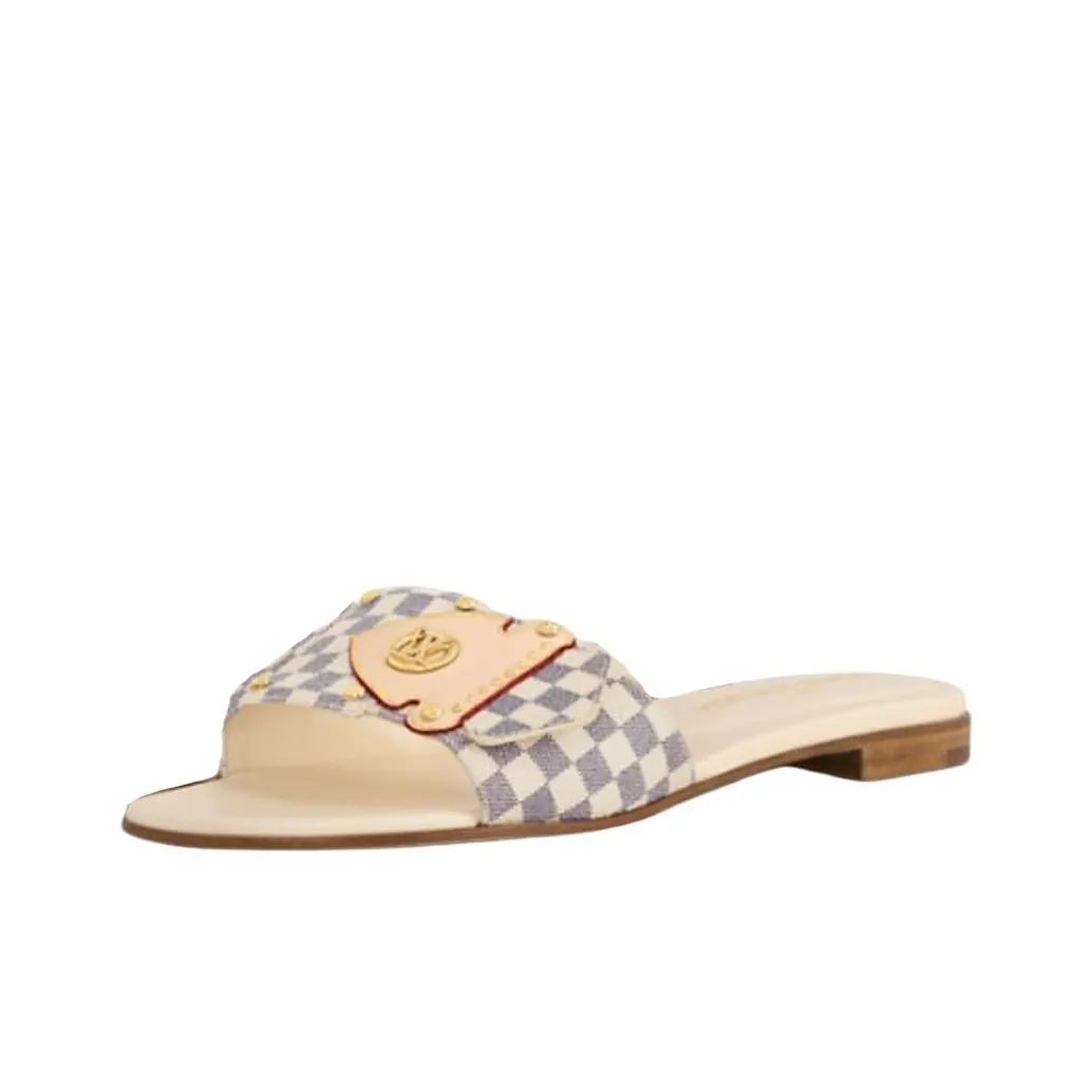 LOUIS VUITTON Slide Slippers Women's Beige