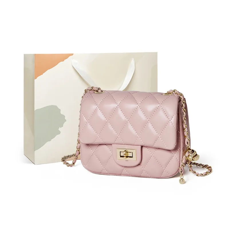 15 MINS Синтетическая кожа Маленькая квадратная сумка Сумка через плечо Мини Женская Розовый Черный Белый