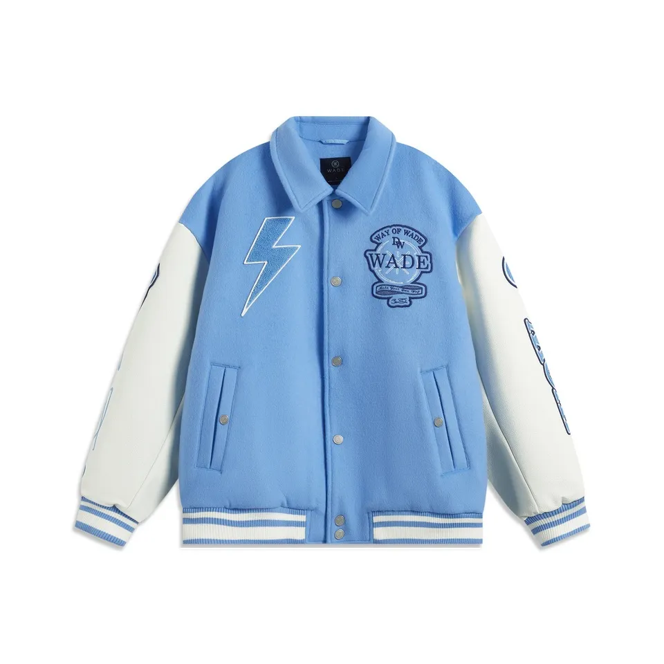 LINING Хлопковый пуховик Мужской Небесно-синий Шампанский белый