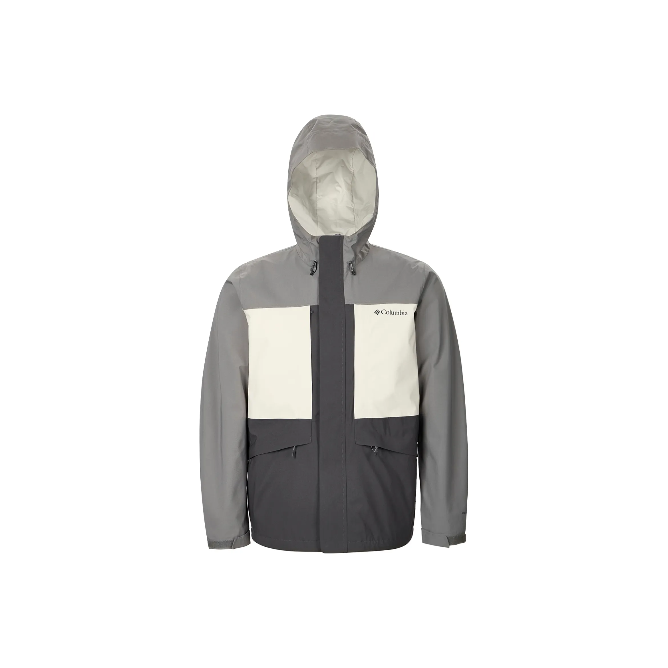 Columbia Hiking Water Resistant Windproof Breathable Warm Windbreaker Jacket Men's Gray White