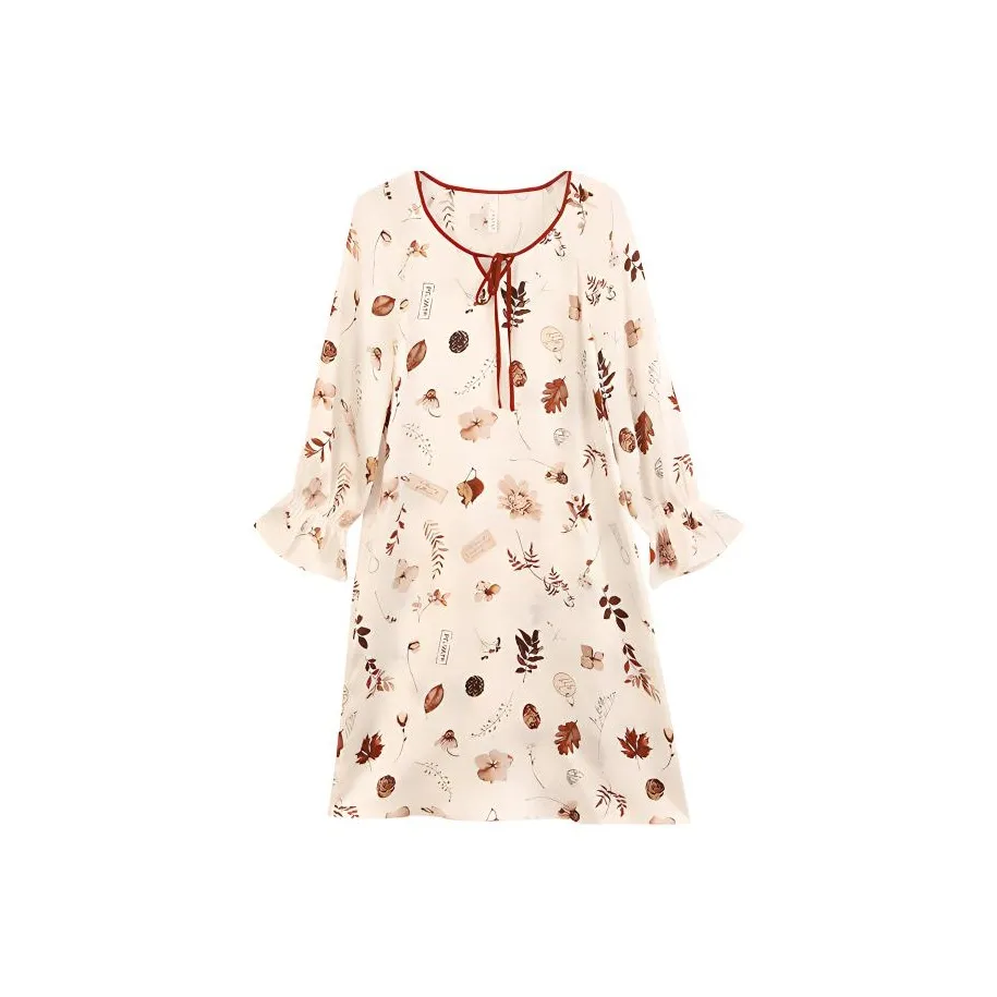 JINSANT Nightgown Women's The Shadow Of The Leaves Announces The Arrival Of Autumn