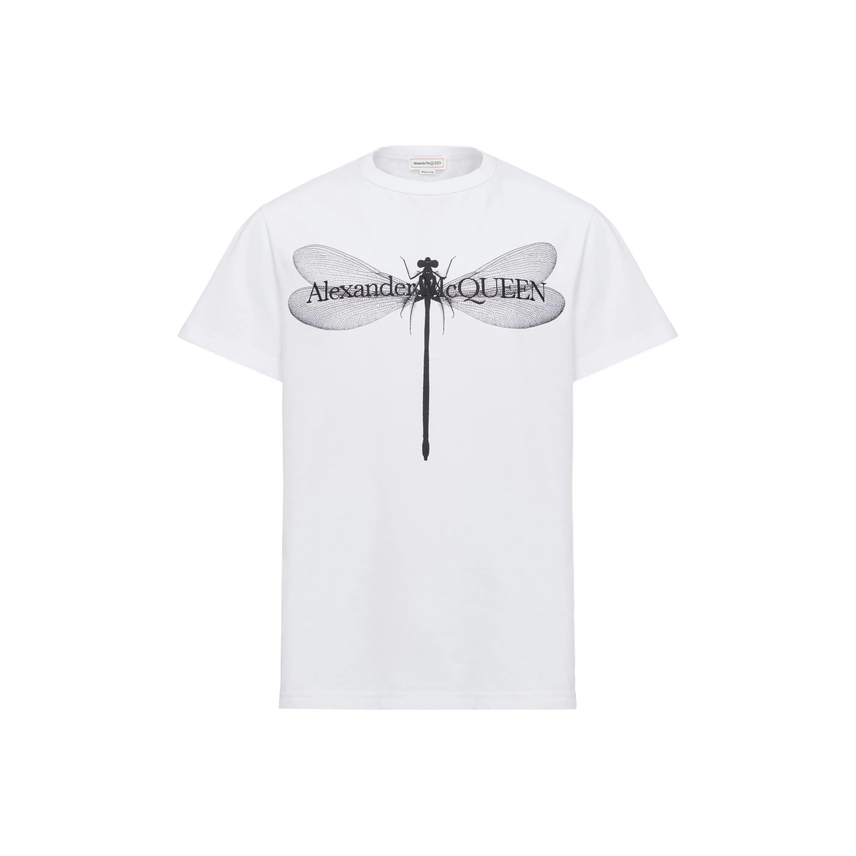 Alexander McQueen Dragon Fly Printed Crewneck T Shirt