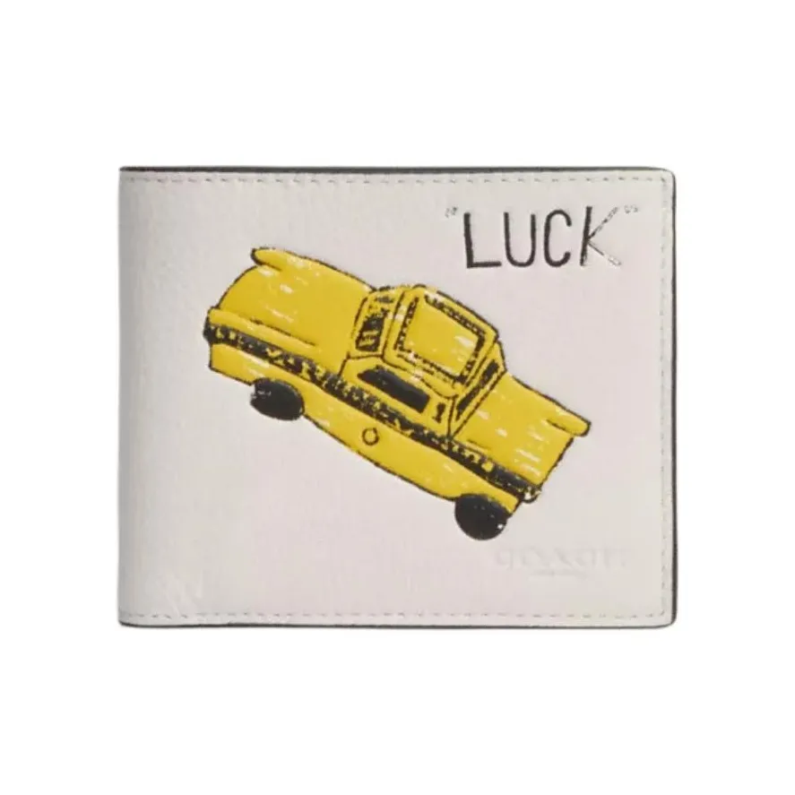 COACH 3 IN 1 Wallet из кожи кошелек мини мужской белый