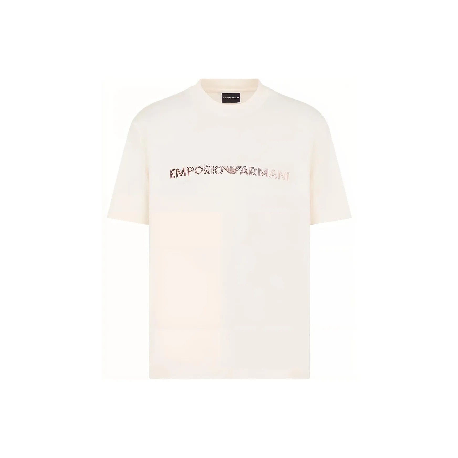 EMPORIO ARMANI Logo Embroidered Pima Jersey T Shirt