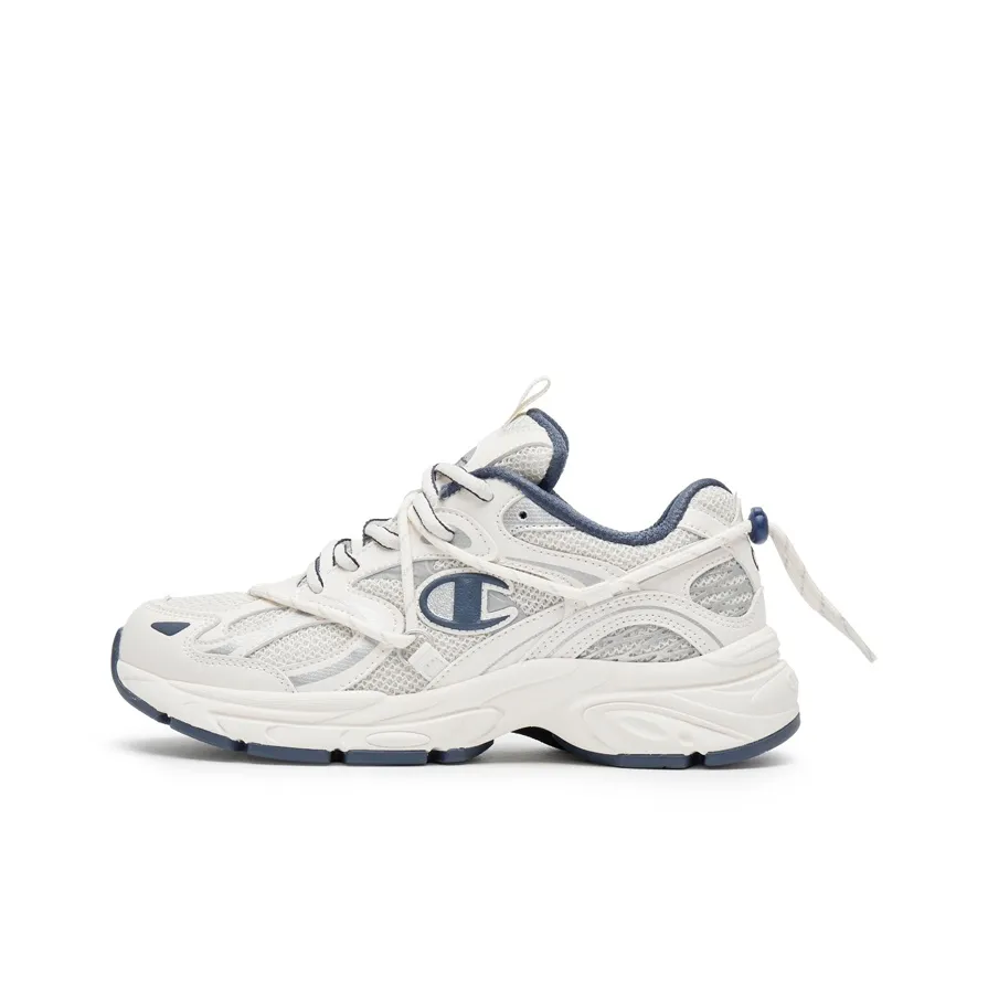 Champion Спортивный Ретро Стиль Коллекция Слип Резистентный Низкий Топ Толстая Подошва Кроссовки Унисекс Молочно-белый Полуночный Синий