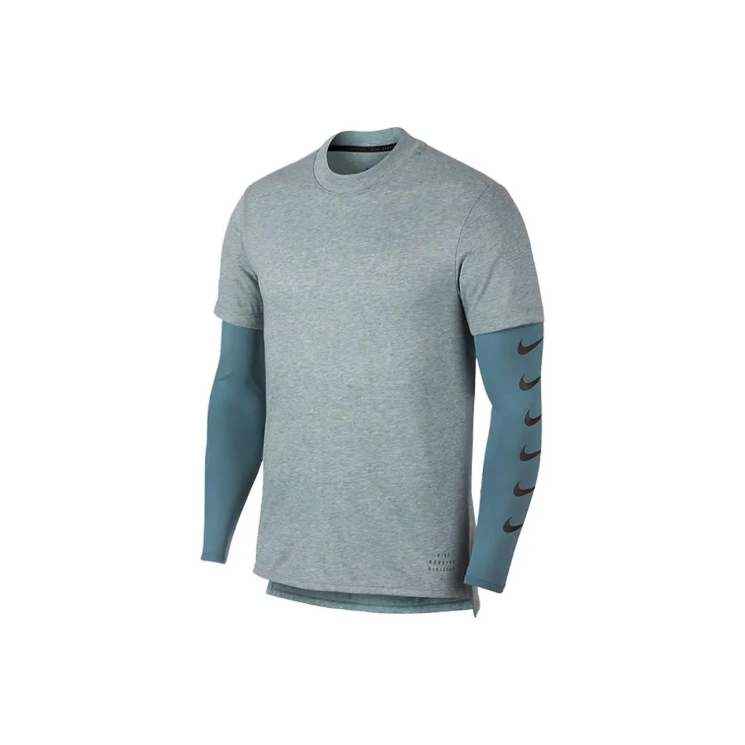 Nike T Shirts Men's Blue Gray