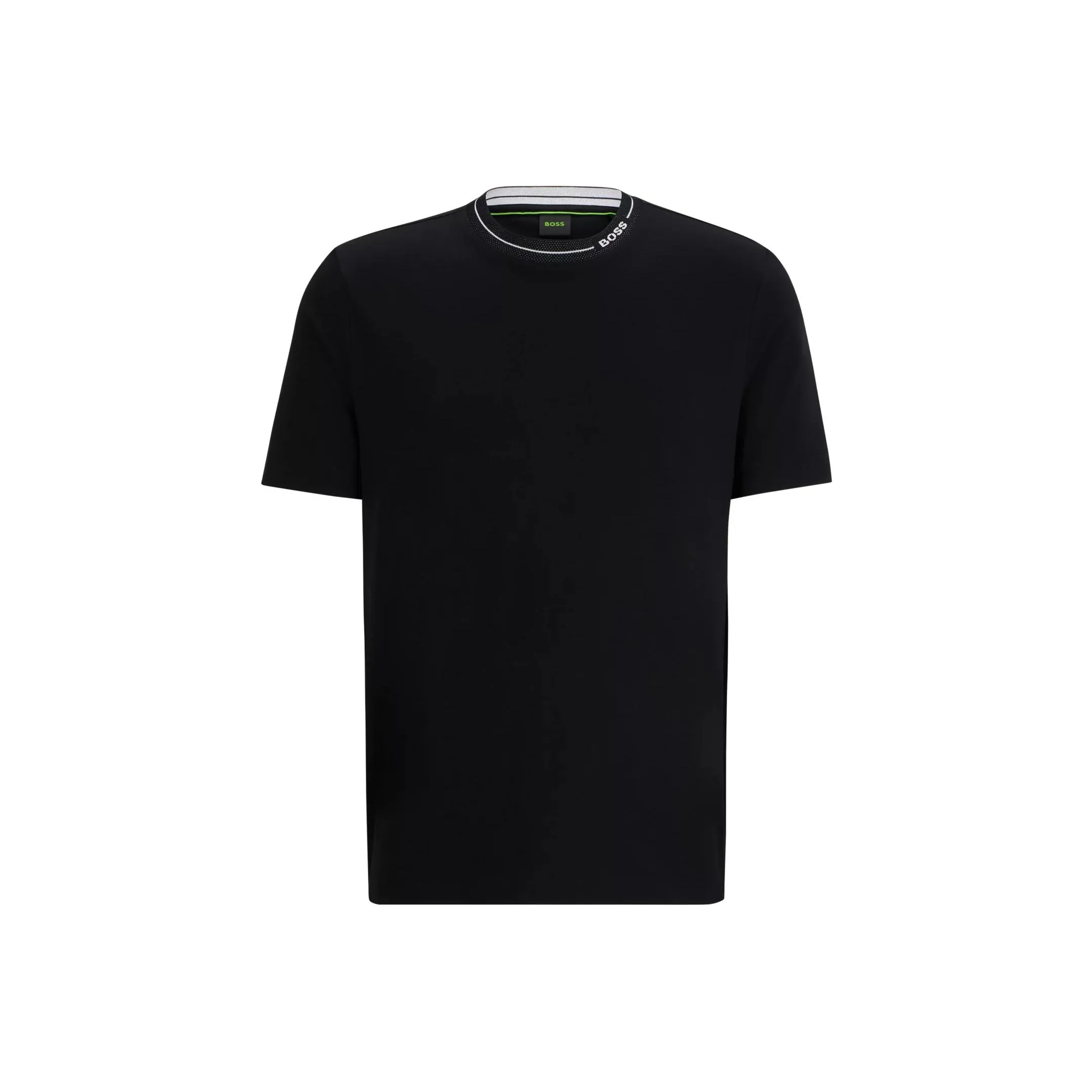 Hugo Boss Хлопок Джерси Регулярный крой Рубашка с Ожерельем Branded Рубашка Мужская Черная