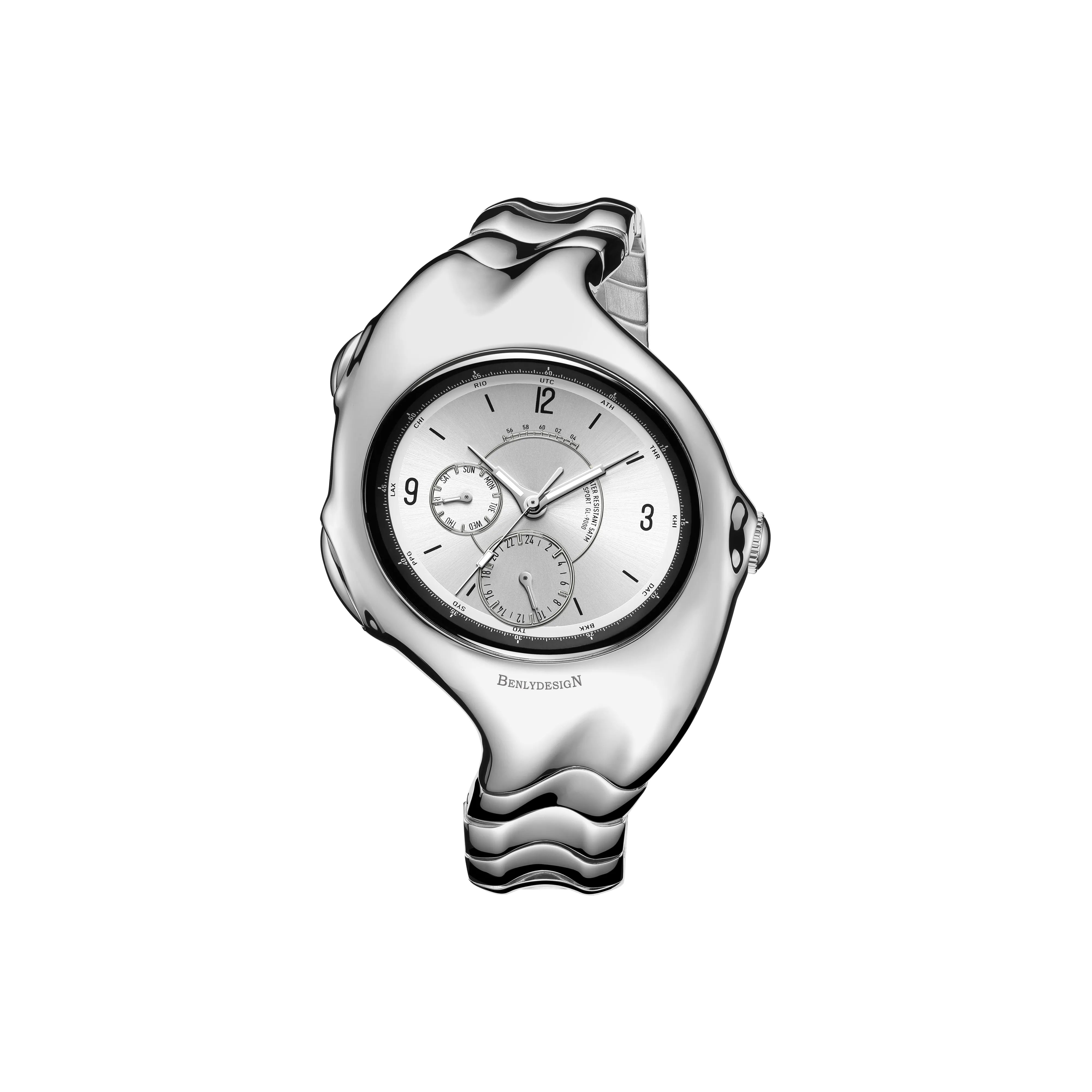 IB BENLYDESIGN The Time Of Opposites Кварцевый механизм Нержавеющая сталь Ремешок Часы Мужские Серебристый циферблат