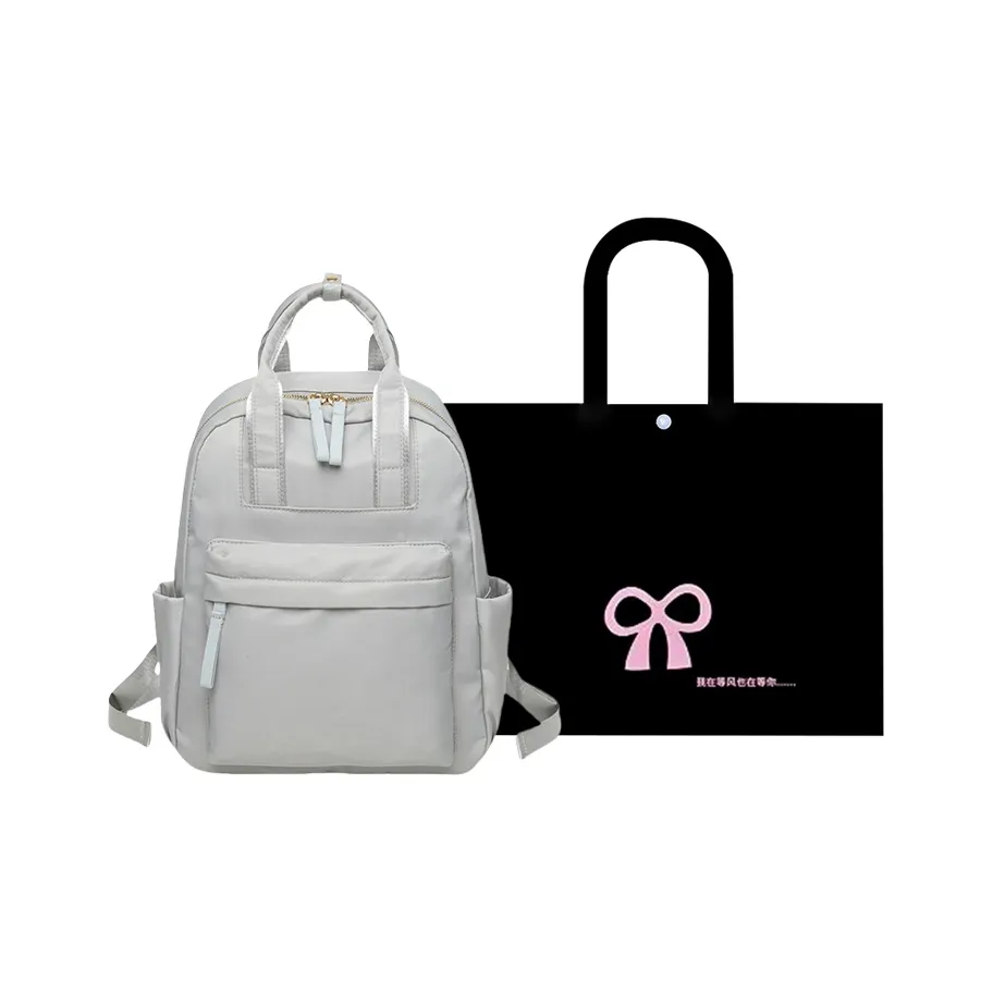 HACIN Oxford Backpack Women's Chic Gray/Pearl Black/Apricot