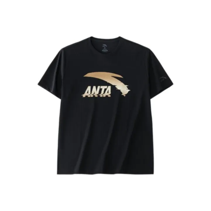 Anta Life Collection T Shirt Unisex Basic Black Gold
