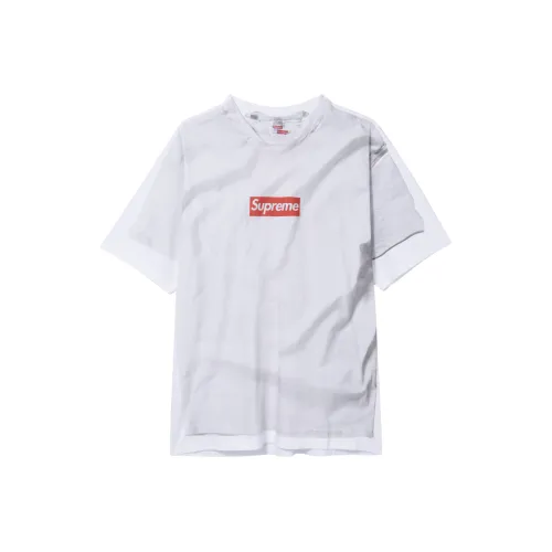 Supreme MM6 Maison Margiela Co Бренд Серый Унисекс T Рубашки