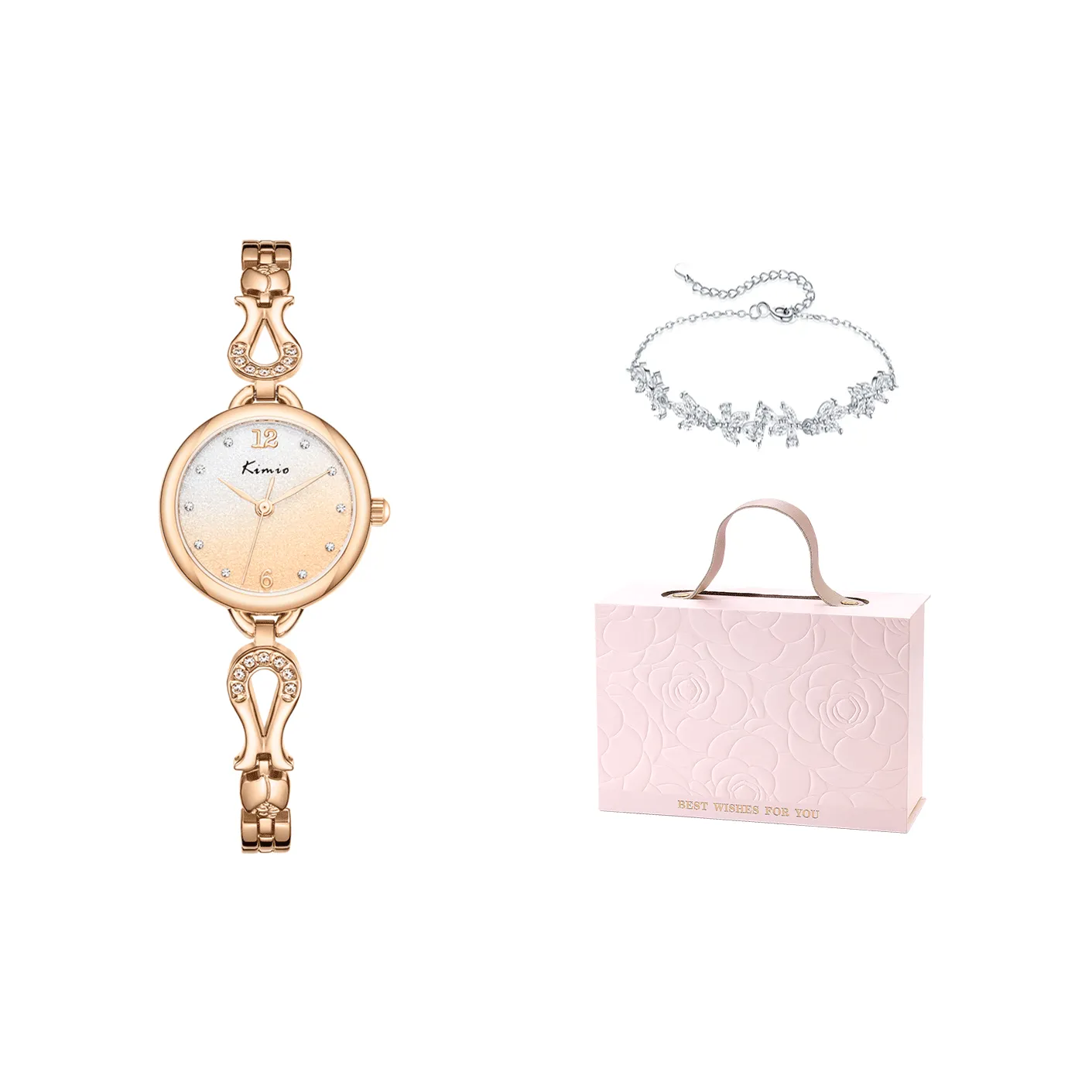 Kimio Кварцевый Movement Женские Часы 25мм*24мм*8мм Золотой