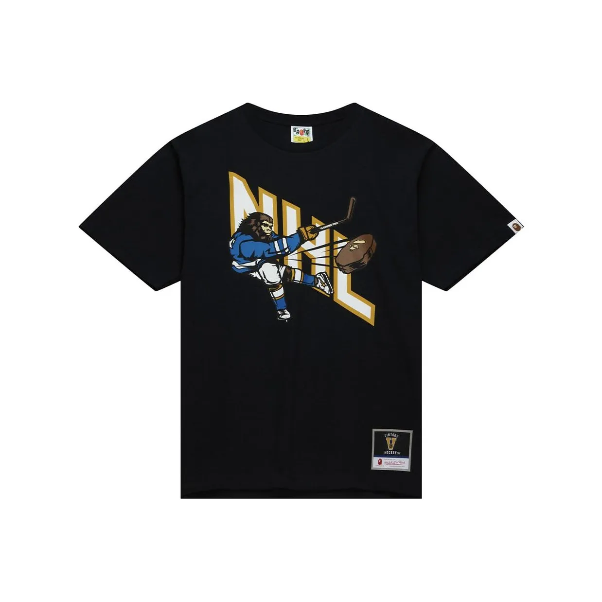 A BATHING APE Bape X Mitchell & Ness Черная Унисекс Футболка