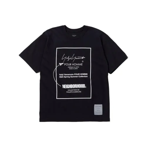 Yohji Yamamoto Neighborhood Co Бренд Унисекс Футболки