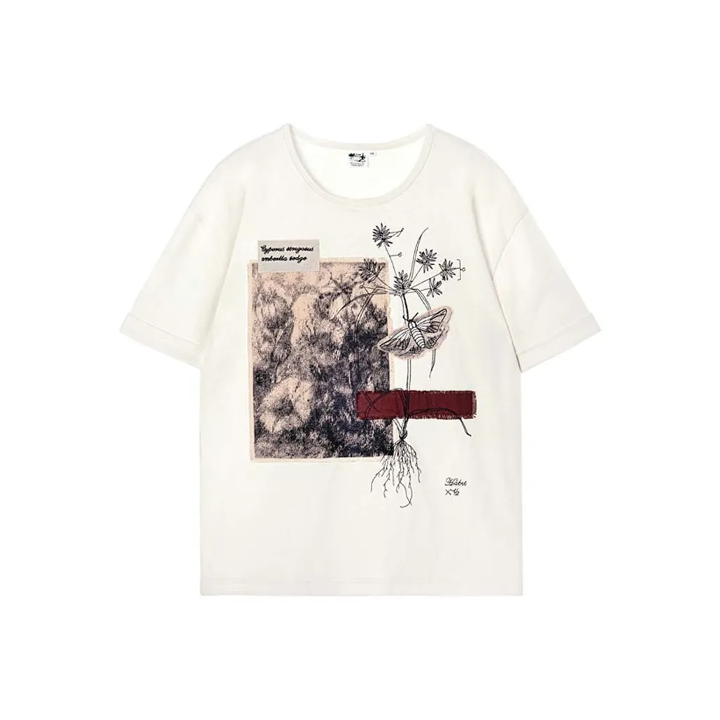 VALLEYOUTH Drop Shoulder Sleeve T Shirt Unisex Light Linen