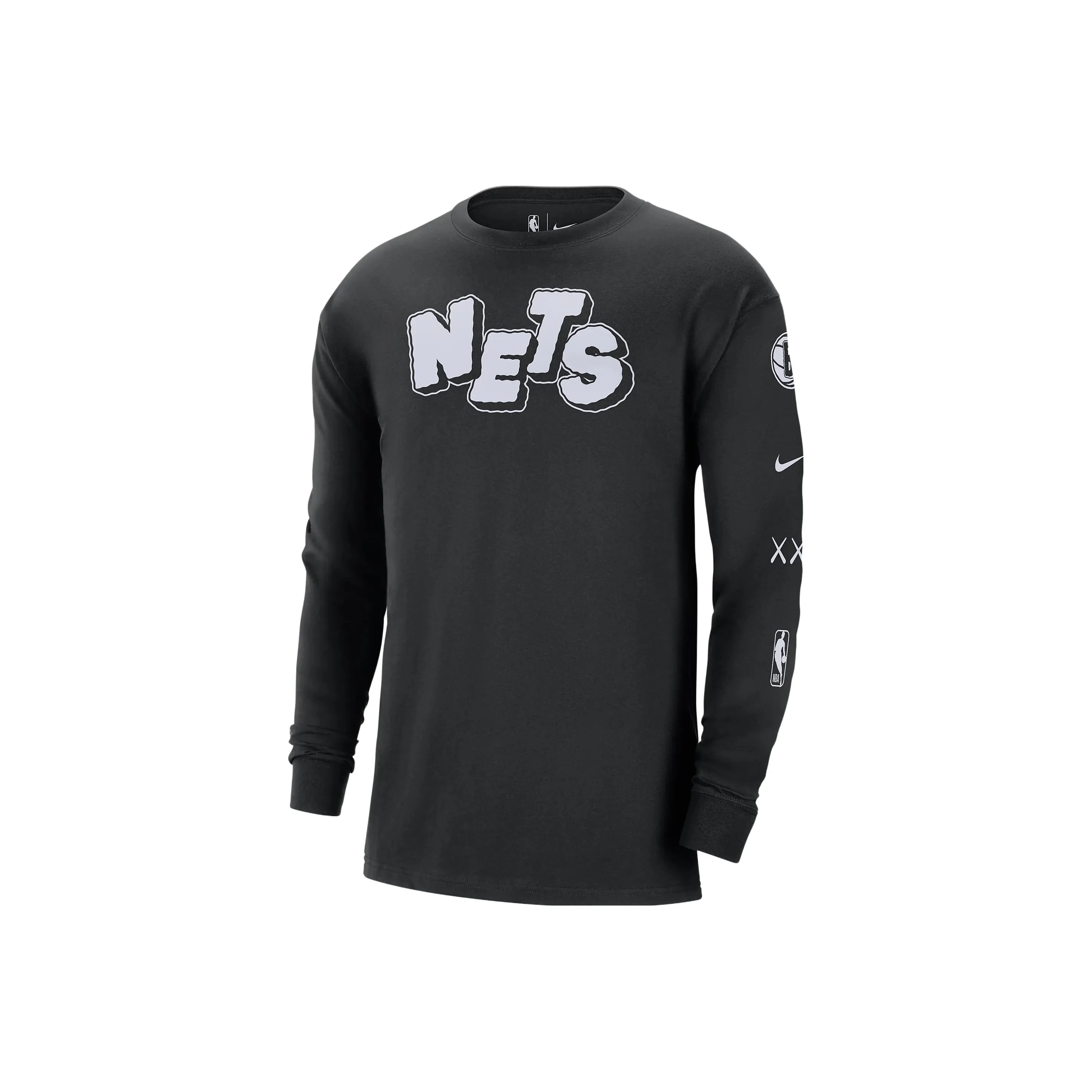 Nike Brooklyn Nets 2023 24 Городская Edition T-рубашка Городская Edition 2023 24 Сезон Brooklyn Nets Мужской Черный