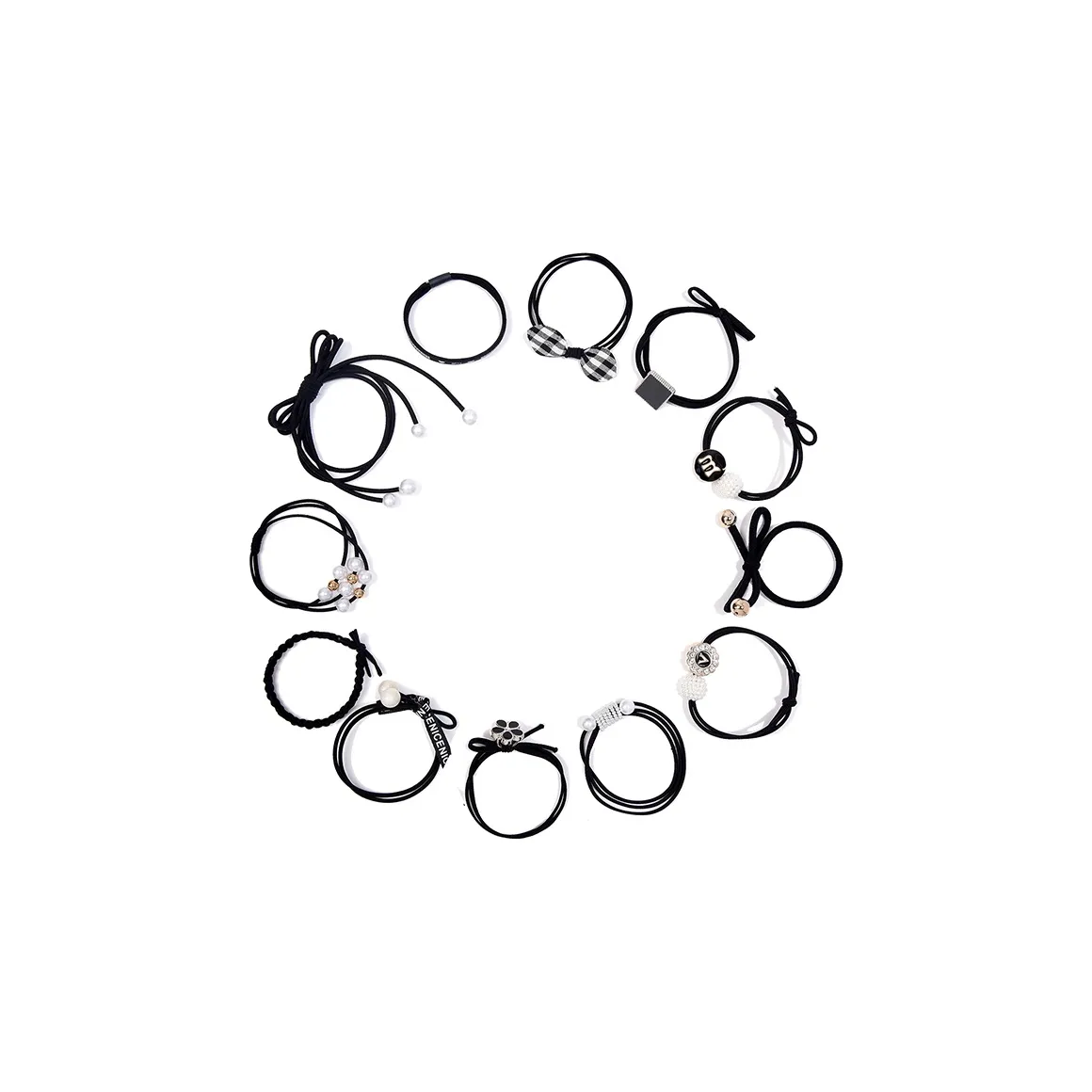 ROYALSASA Rubber Band, Faux Pearl Hair Tie Women's