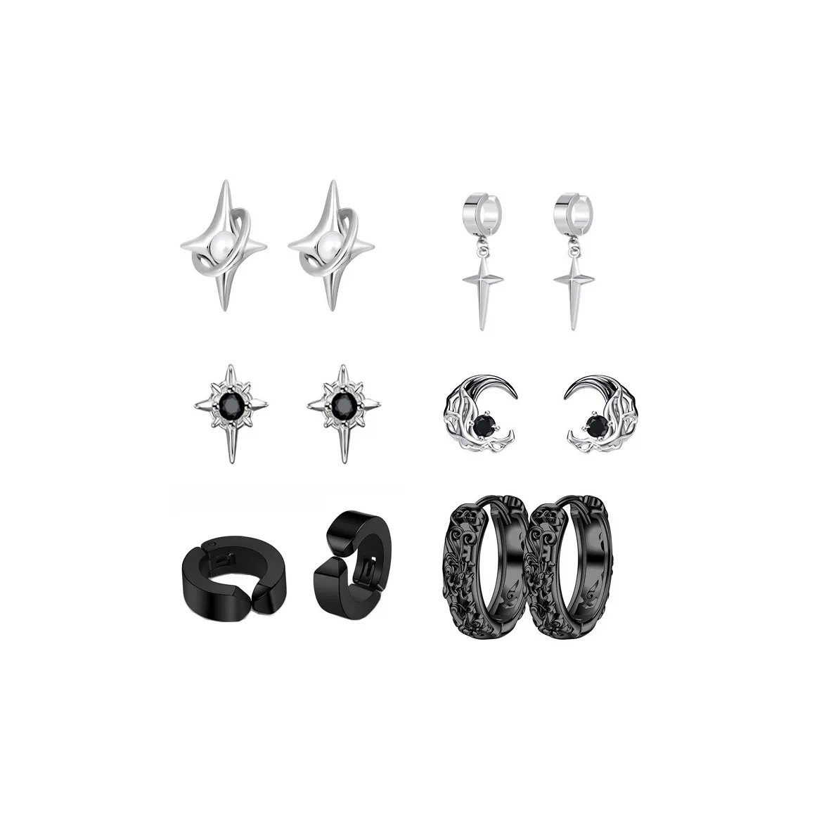 KOREET Серьги-гвоздики из серебра 925 пробы унисекс