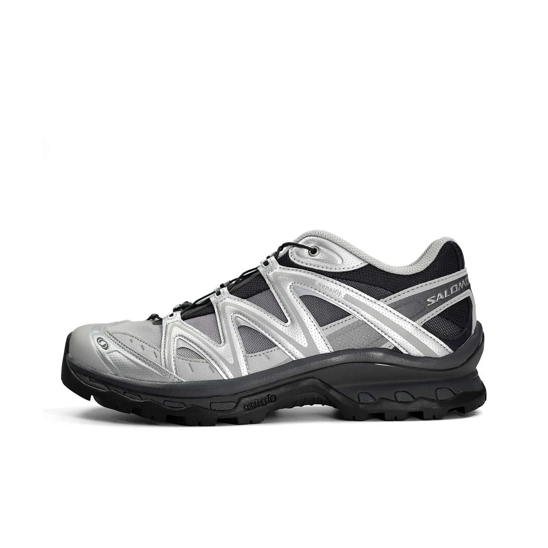 SALOMON XT Quest Cushioning, Slip Resistant, And Abrasion Resistant Low Top Trail Running Shoes Unisex Black Silver