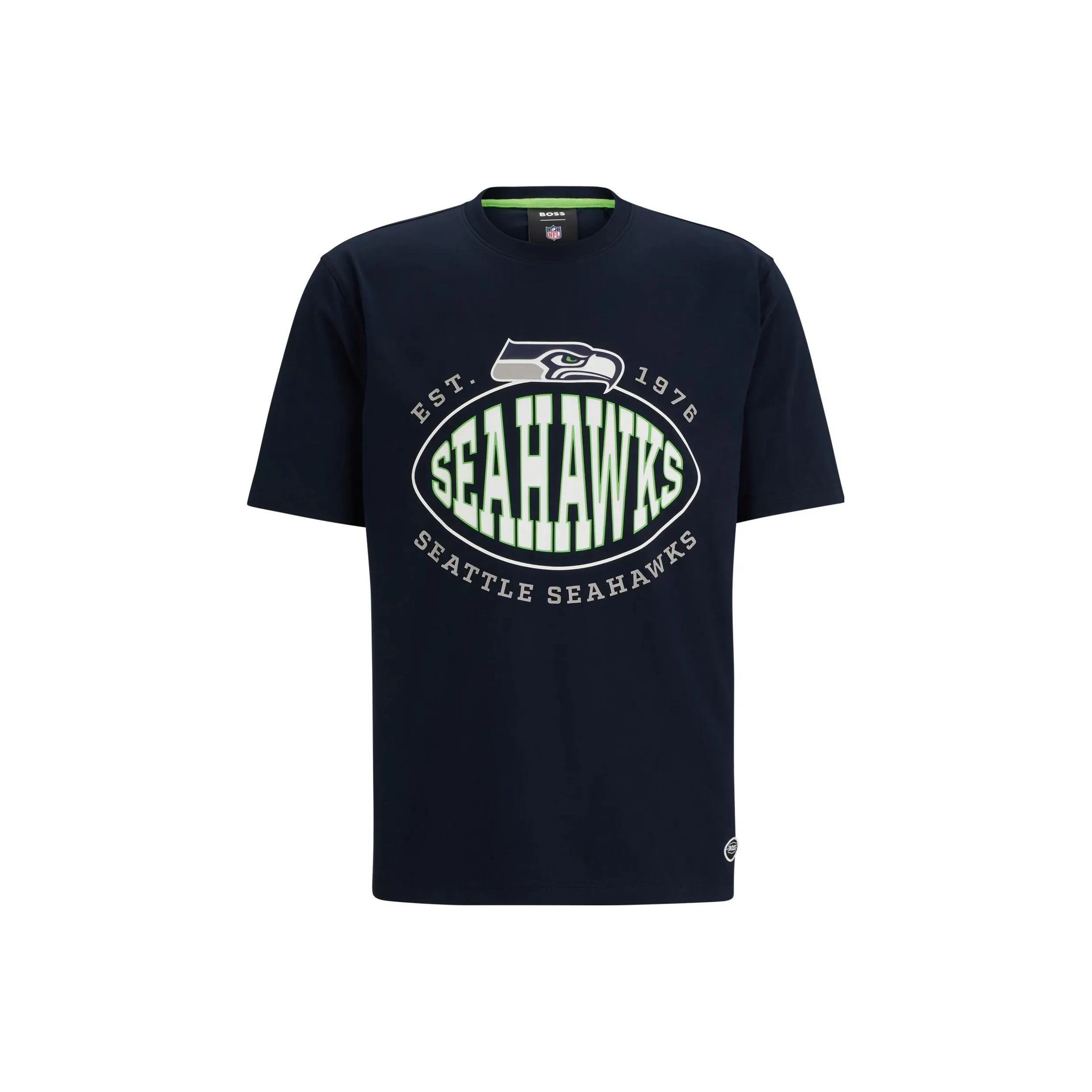 Hugo Boss Эластичная хлопковая рубашка с совместным брендингом мужская темно-синяя