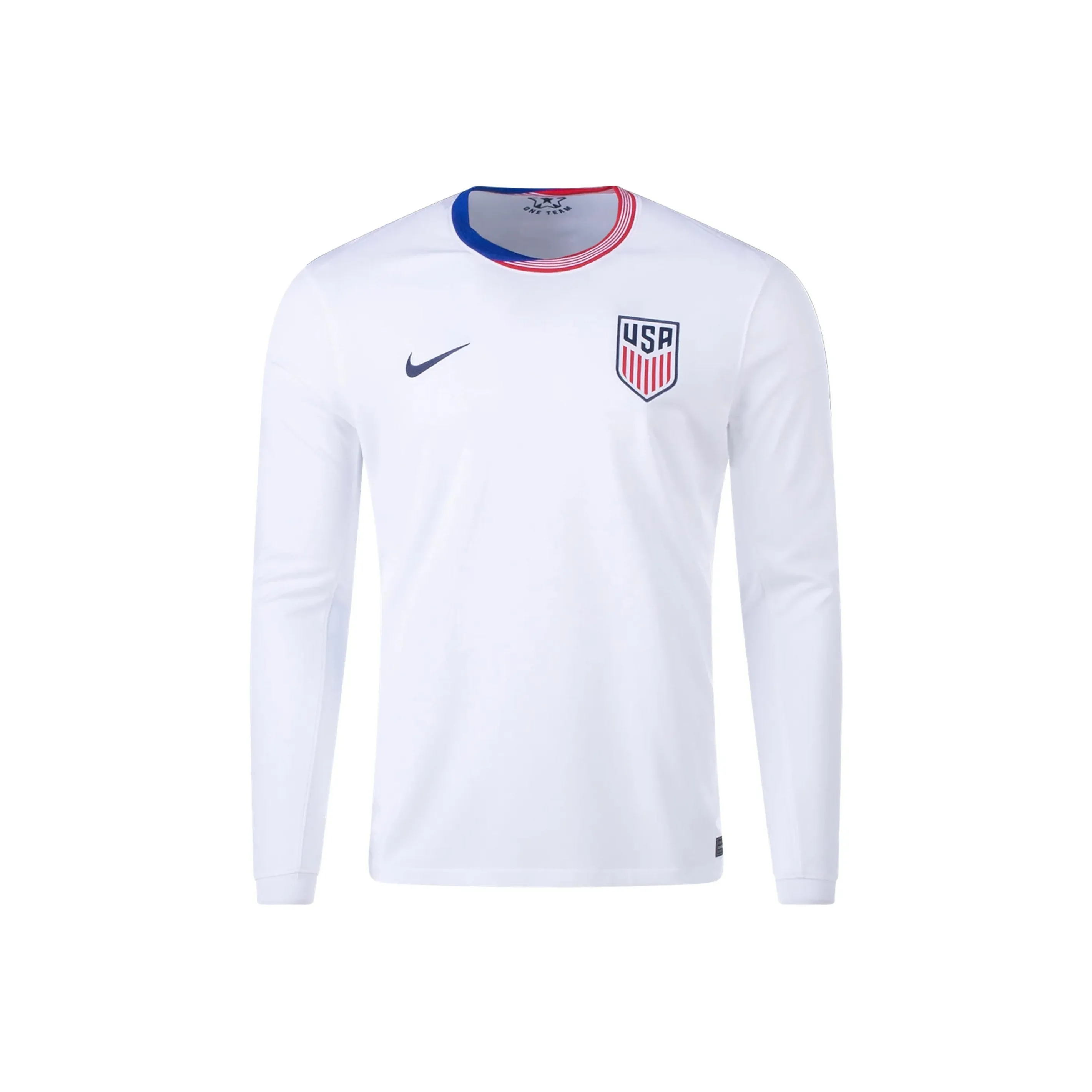 Nike Usmnt 2024 Stadium Home Men's Nike Dri FIT Soccer Long Sleeve Replica Jersey
