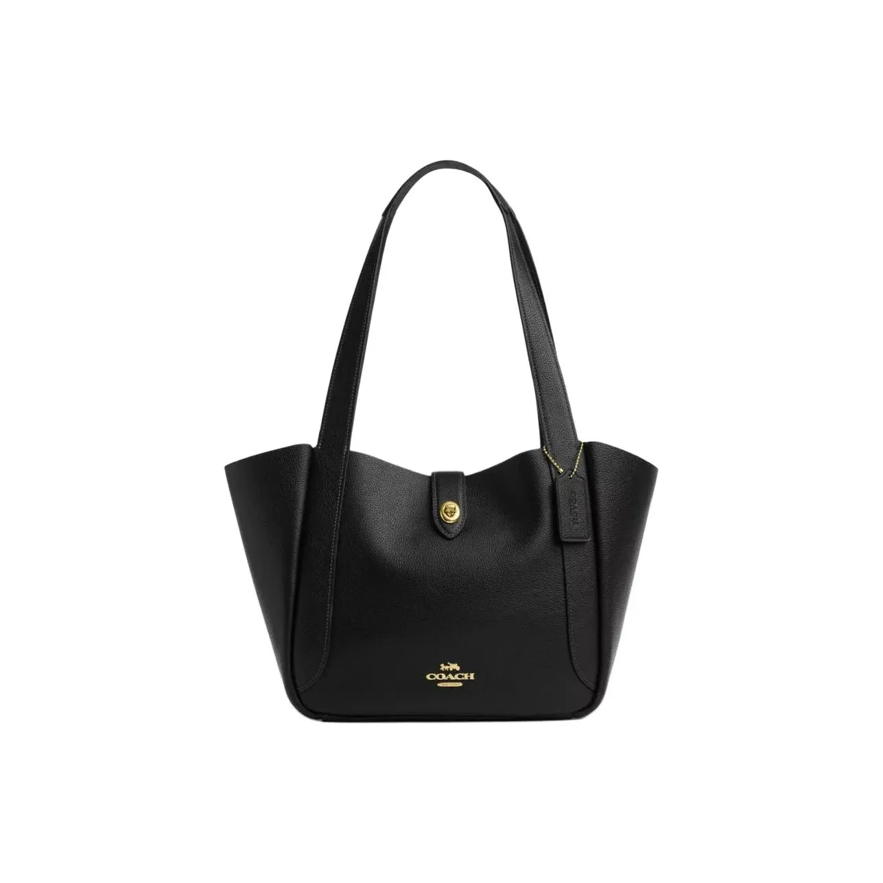 COACH Hadley Двойная сторона кожаная сумка-тоут сумка для покупок сумка через плечо большая женская черная