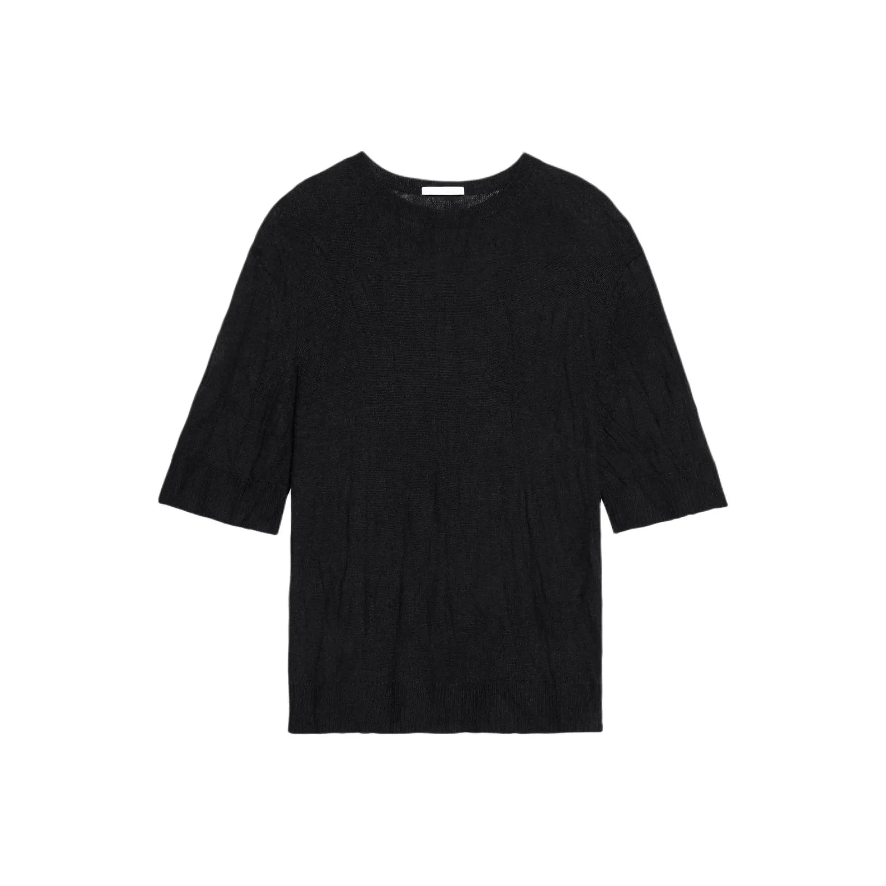 Helmut Lang Crushed Logo Intarsia Knitted T Shirt