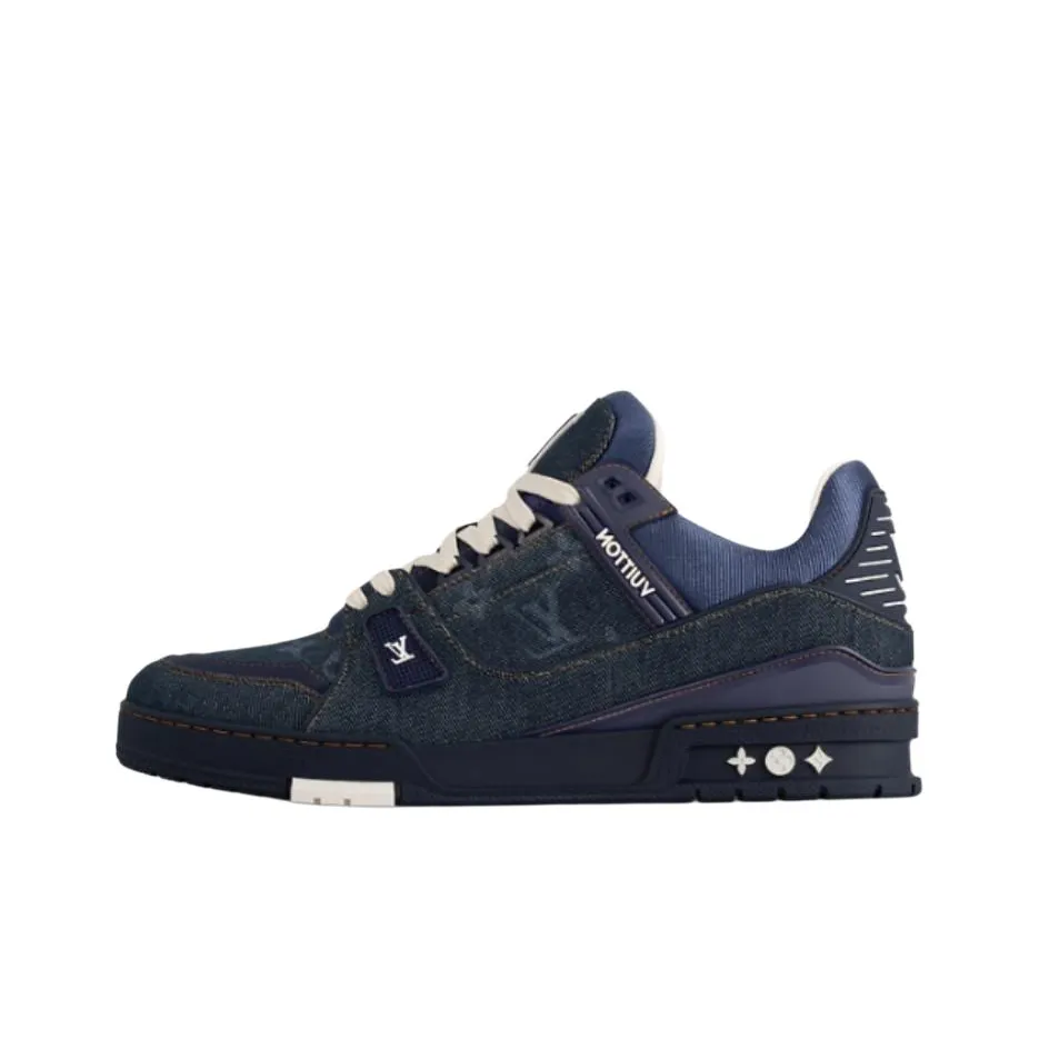 LOUIS VUITTON Trainer Low Top Skateboard Shoes Women's Dark Blue