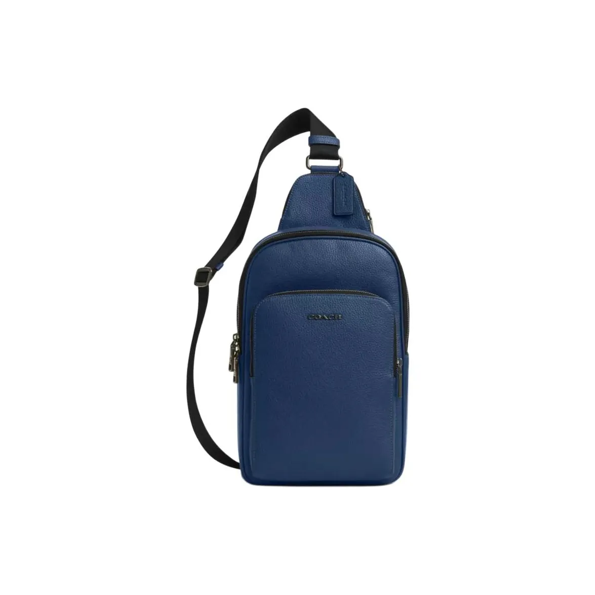 COACH ETHAN Litchi Grain Leather Sling Bag Trumpets Men's Dark Blue