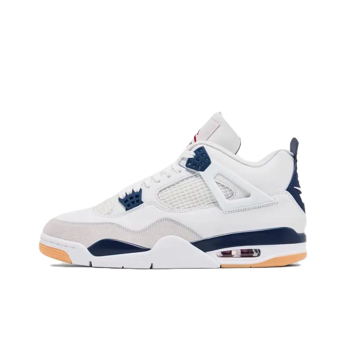 Nike SB x Jordan Air Jordan 4 'Navy' Abrasion Resistant High Top Vintage Basketball Shoes Unisex White Blue