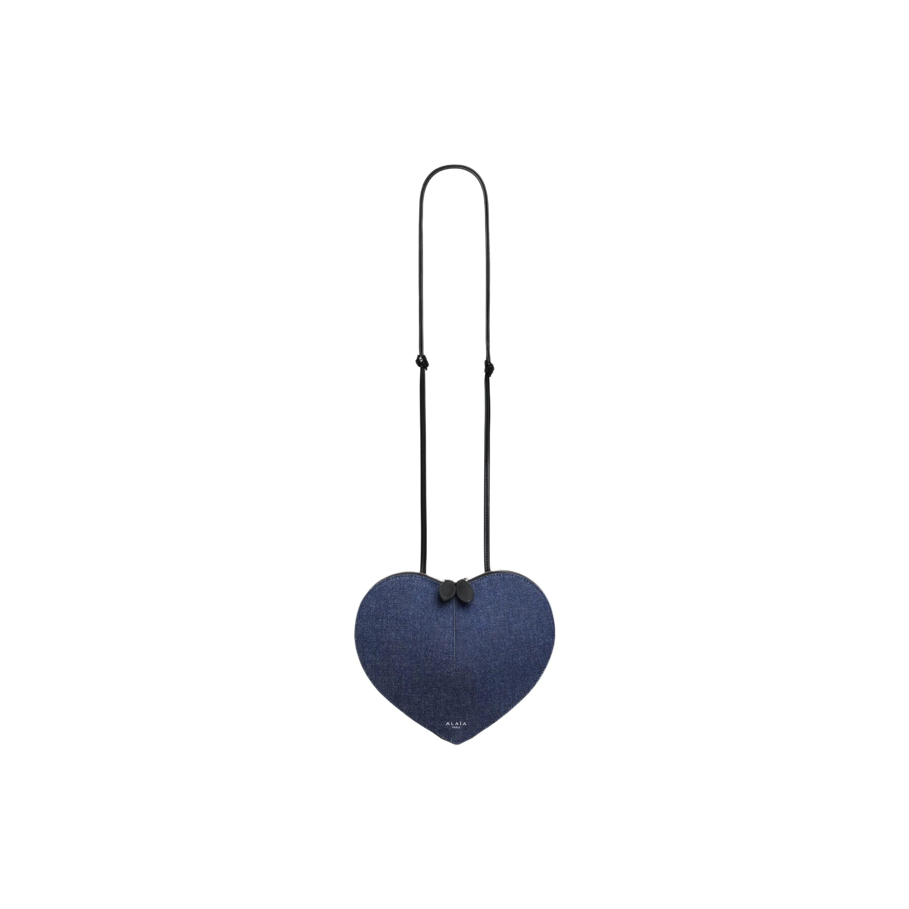 Alaia Denim Heart Shaped Bag, Crossbody Bag, Shoulder Bag Regular Women's Denim Blue