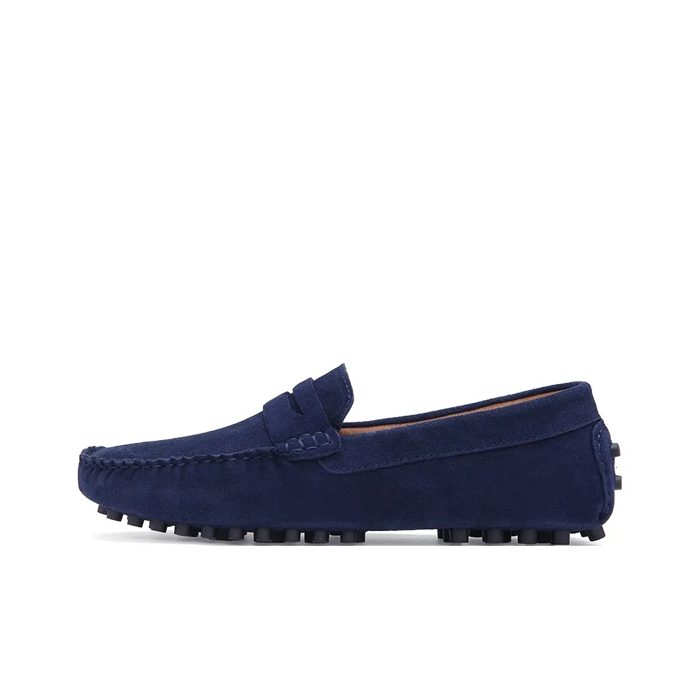 Bull charm Gommino Loafers Men's Blue/Light Brown/Burgundy/Black/Gray
