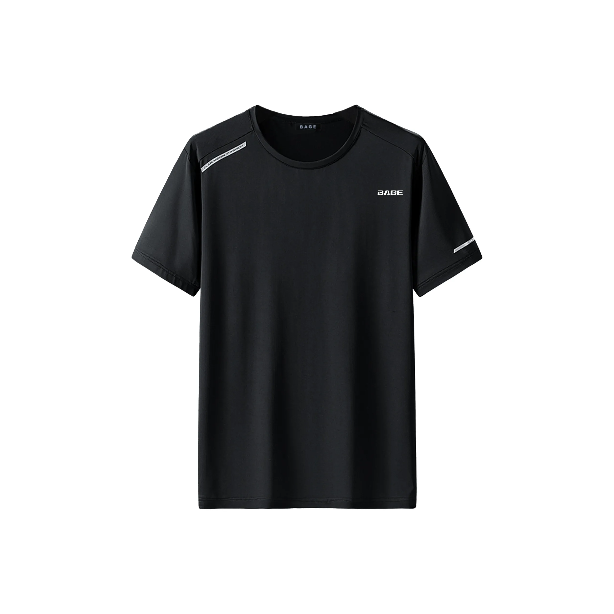 BAGE Versatile Solid Color Ice Silk Short Sleeved T Shirts Unisex