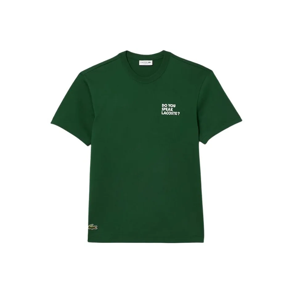 Рубашка T с коллаборацией LACOSTE Мужская Сосново-зеленая