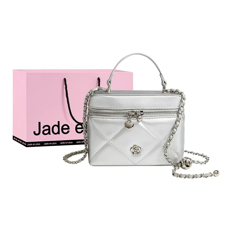 Jade En Plus ПУ (полиуретан) Сумка через плечо Стандартная Женская Ледниковый серебристый Элегантный черный