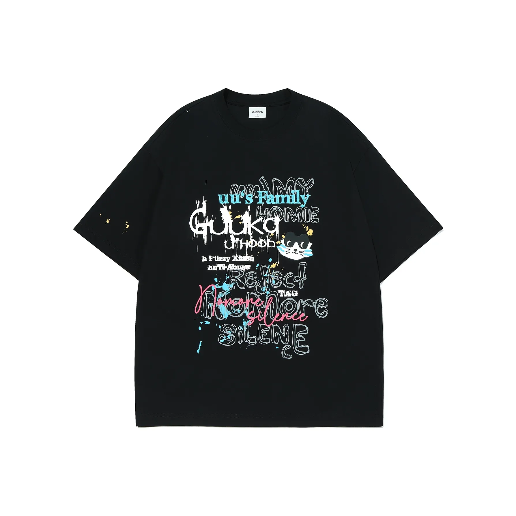 Guuka Короткий рукав T-рубашки Унисекс Черный